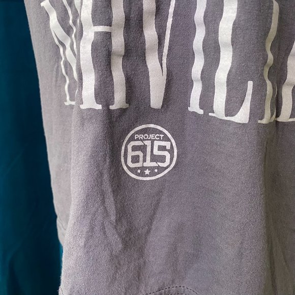 American Apparel Project 615 Graphic V Neck T-Shirt Gray - Picture 3 of 6